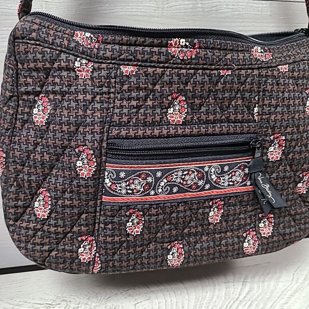 Vera Bradley Fall 2006 Houndstooth Brown Purse Bag Wallet Makeup Bag 3-piece - Picture 2 of 12
